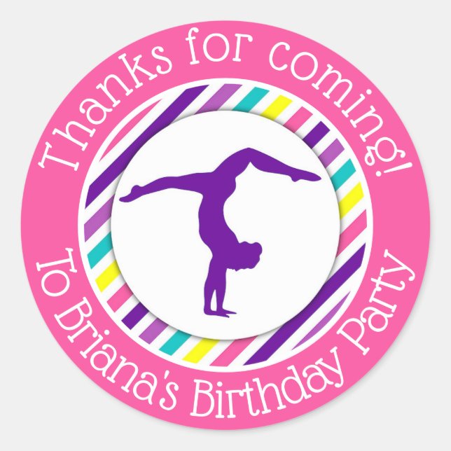 Gymnastique Parti Favoriser Sticker pour une fille (Devant)