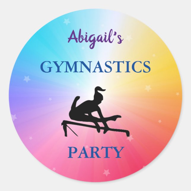 Gymnastique Partie Rainbow Stars Stickers (Devant)