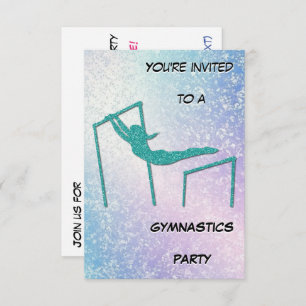 Gymnastique Party Shimmer Invitation