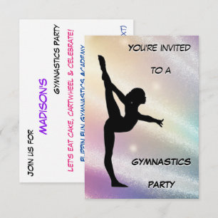 Gymnastique Party Shimmer Invitation