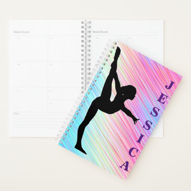 Gymnastique planificateur avec son nom! (Devant avec enveloppe)