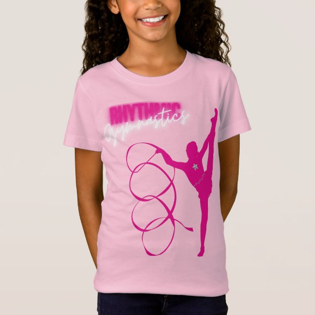 Gymnastique rythmique T-shirt rose chaud (Devant)