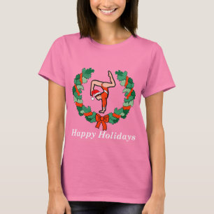 Gymnastischer frohe Feiertage Kranz T-Shirt