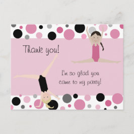 Gymnastisches Party Vielen Dank in Rosa, Grau und Postkarte