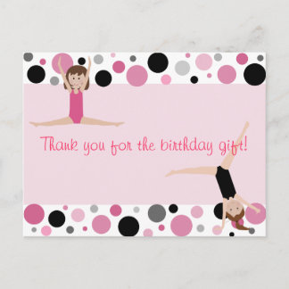 Gymnastisches Party Vielen Dank in Rosa, Grau und  Postkarte