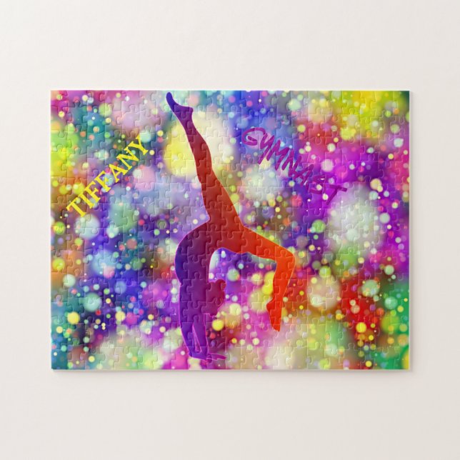 Gymnastpuzzle mit personalisiertem Namen. (Horizontal)