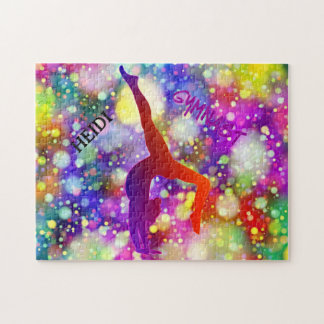 Gymnastpuzzle mit personalisiertem Namen.