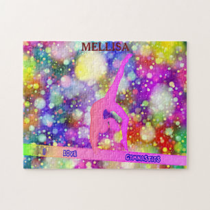 Gymnastpuzzle mit personalisiertem Namen.