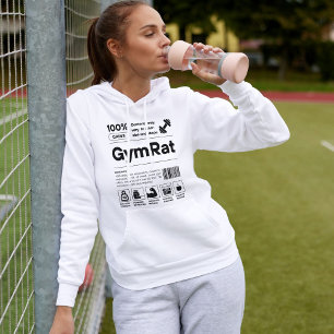 GymRat Funny Workout Fitness Girl Barcode Hoodie
