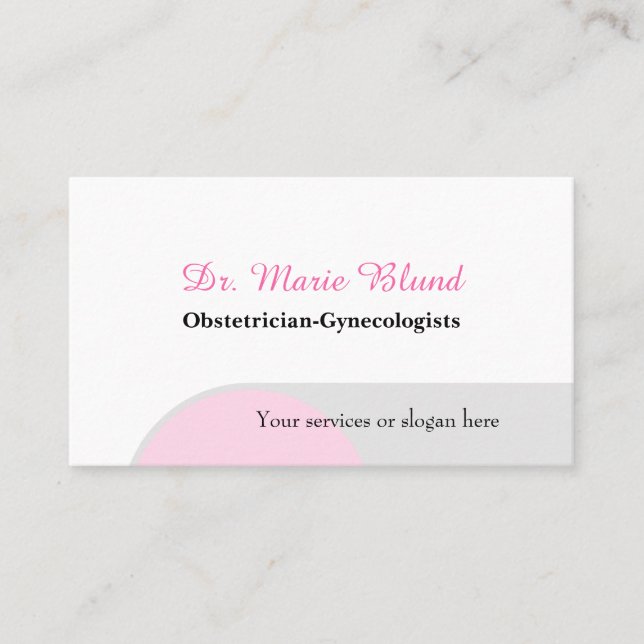 Gynäkologen Obstetriker OBGYN elegante moderne Visitenkarte (Vorderseite)