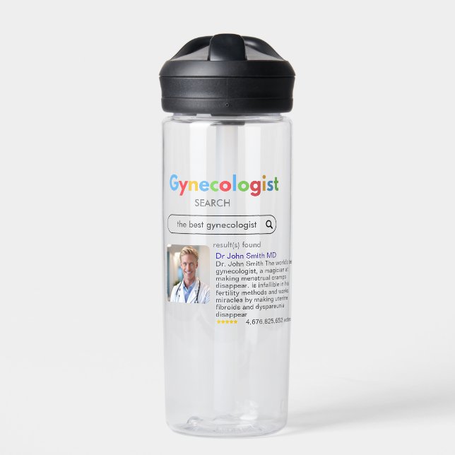GYNECOLOGIST obstetrician doctor antistress search Trinkflasche (Vorderseite)