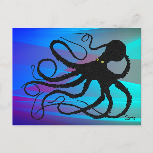 Gyotaku Octopus - Postkarte (Vorderseite)