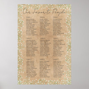 Gypsophila Floral Rustic Wedding Chart Poster
