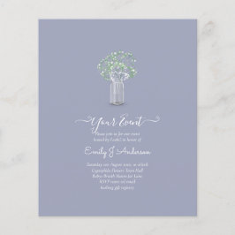Gypsophila Mason Jar Modern Minimal WEDD Flyer