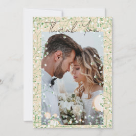 Gypsophila Watercolor Floral Rustic & Boho Wedding Dankeskarte