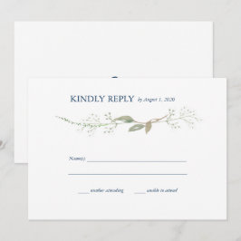 Gypsophila Wreath Wedding RSVP Einladung