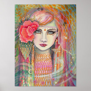 Gypsy Rose Schöne Bohemian-Fantasie-Kunst Poster