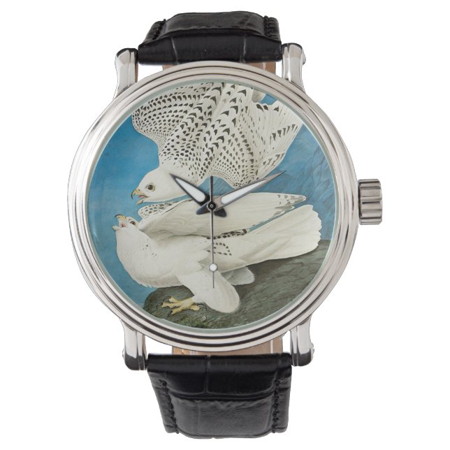 Gyrfalcons, alias Gerfalcons von John James Audubo Armbanduhr (Vorderseite)