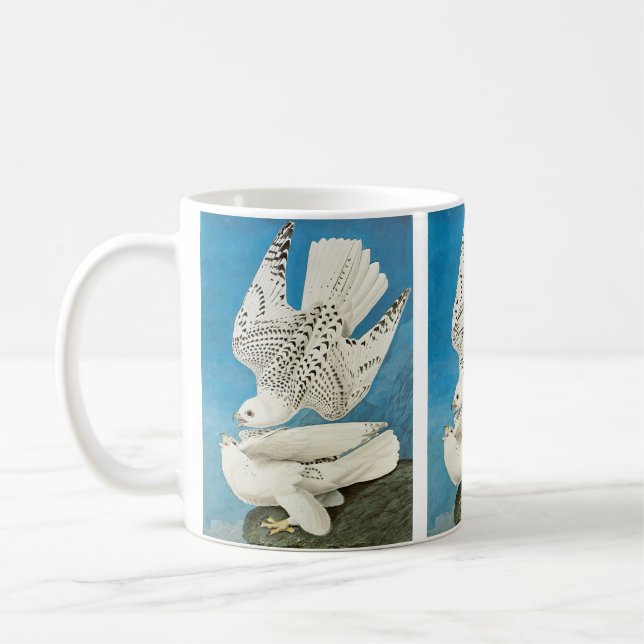 Gyrfalcons, alias Gerfalcons von John James Audubo Kaffeetasse (Links)