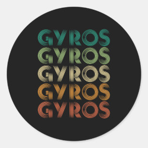 Gyros Griechenland Griechenland Foot Malaka Runder Aufkleber