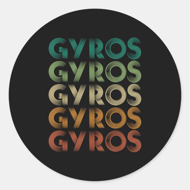 Gyros Griechenland Griechenland Foot Malaka Runder Aufkleber (Vorderseite)