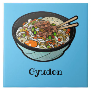 Gyudon (Japanische Reisschale für Rindfleisch) Fliese