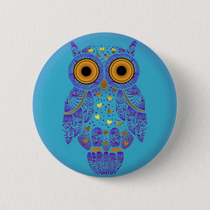 H00t Eulen-Blues-Knopf Button