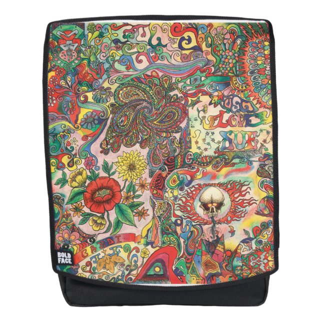H081 psychedelisches 1969 rucksack (Vorderseite)