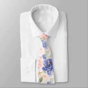 H2 Blumen Mittelmeerblau Rosarote Rosen Krawatte