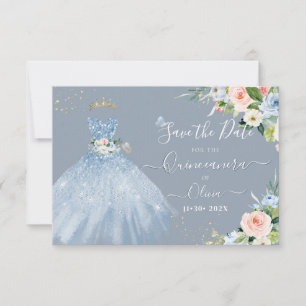 H2 Pink Blue Sparkling Quinceanera Dress Rett Date Einladung