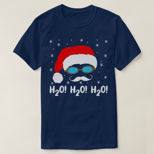 H2o H2o H2o Weihnachtsmann Schwimmbad Weihnachtsze T-Shirt (Design vorne)