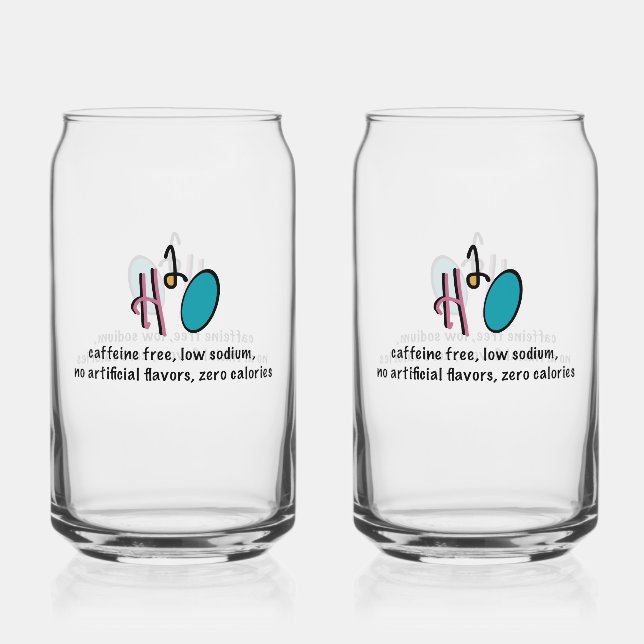 H2O Null Kalorien Glas (Vorderseite)