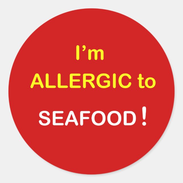 h5 - Ich bin allergisch - SEAFOOD. Runder Aufkleber (Vorderseite)