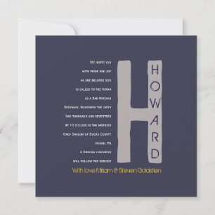 H Collection initiale Bar Mitzvah Invitation
