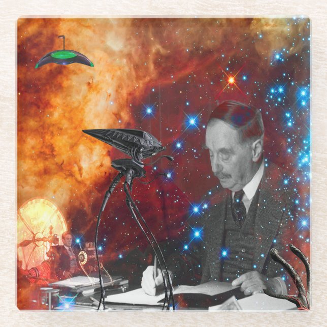 H.G.Wells-Science Fiction Glasuntersetzer (Vorderseite)