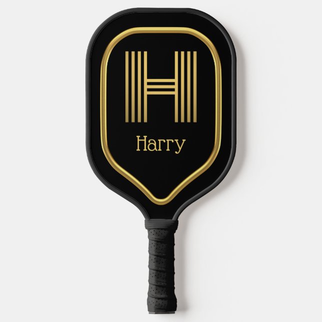 H Gold Initial Pickleball Paddle (Vorderseite)