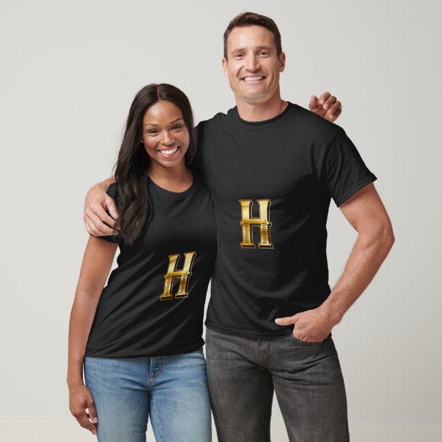 H Golden Letter T-Shirt (Unisex)