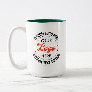 H. GRÜN Mittelgroßer Text Werbe- Zweifarbiges Logo Zweifarbige Tasse