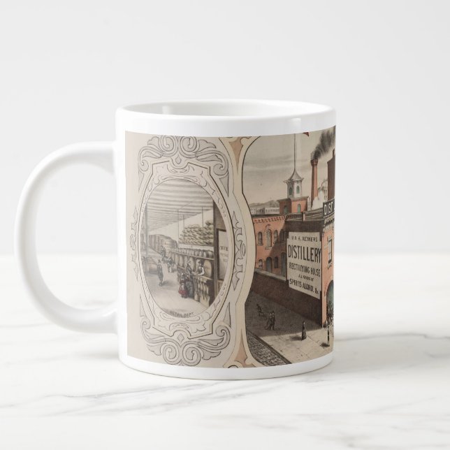 H. & H. Reiners Distillery Gebäude in Brooklyn, Ny Jumbo-Tasse (Links)