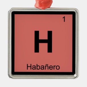 H - Habanero-Pfeffer-Chemie-Periodensystem Ornament Aus Metall