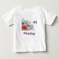 H Hailey Personalize Letter Name, Rose Blume