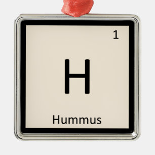 H - Hummus Vorspeise Chemie Periodensystem Ornament Aus Metall