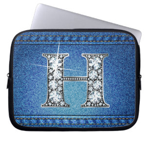 H Imitate "Diamond" Denim Stitching Electronics Ba Laptopschutzhülle
