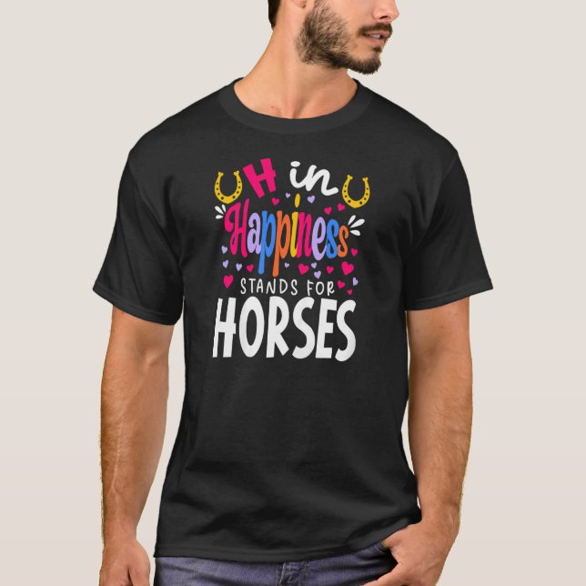 H in Frohsinn steht für Pferdereiten T-Shirt (Vorderseite)