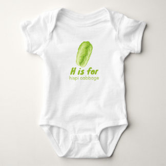 H is for HISPPI CABBAGE Green Veggie Alphabet Baby Strampler