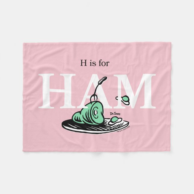 "H ist für HAM" | Alphabet-Design Fleecedecke (Vorderseite (Horizontal))