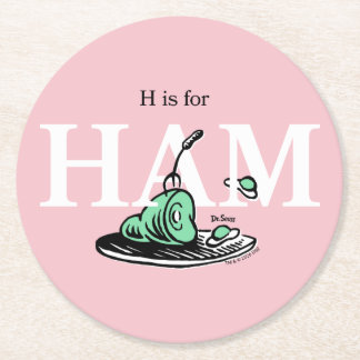 "H ist für HAM" | Alphabet-Design Runder Pappuntersetzer