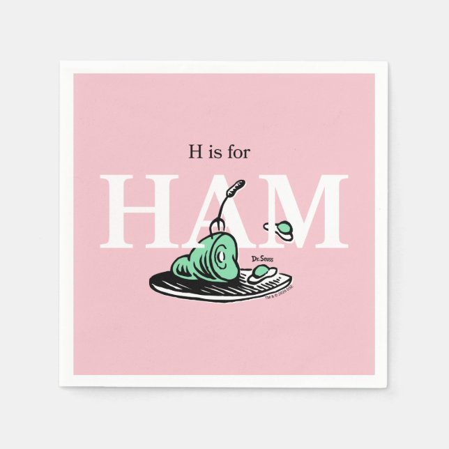 "H ist für HAM" | Alphabet-Design Serviette (Vorderseite)