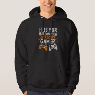 H ist für Hardcore Gamer Halloween-Videospiele Hoodie