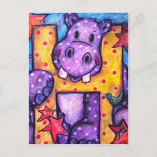 H ist für Hippo Postkarte